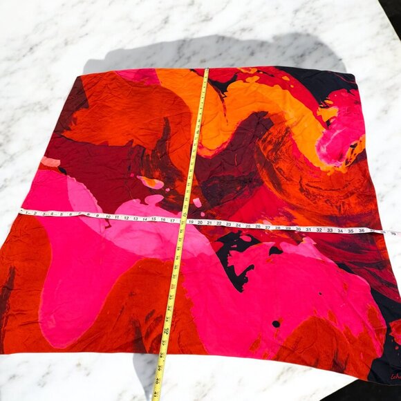 Echo Abstract Silk Square Scarf 38 X 38 - Picture 9 of 10